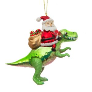 Weihnachtsmann mit Dinosaurierkugel