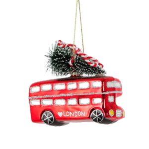 Weihnachtskugel mit rotem Londoner Bus