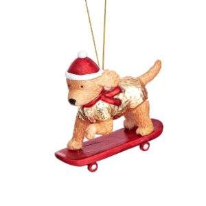 hund auf Skateboard Weihnachtskugel