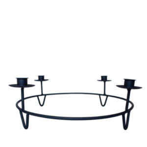 Schwarzer Adventskerzenhalter 4 Fuß aus Metall