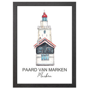 Paard van Marken Leuchtturm Poster Im A2-Rahmen