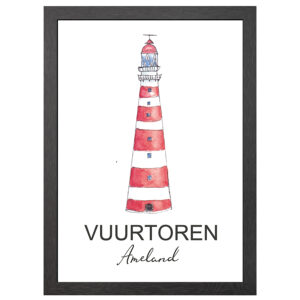 Leuchtturm Ameland Poster Im A2-Rahmen