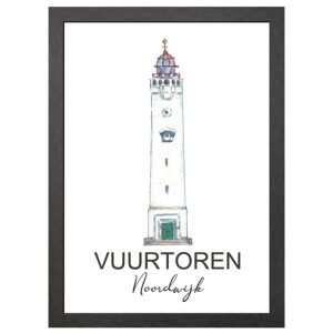 Leuchtturm Noordwijk Poster Im A2-Rahmen