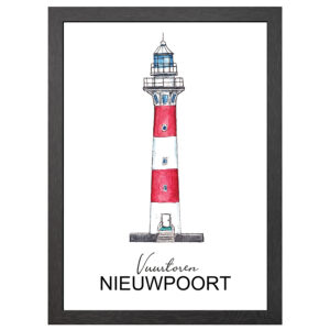 Leuchtturm Nieuwpoort Poster Im A2-Rahmen