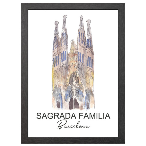 Sagrada Familia Barcelona Poster Im A2-Rahmen