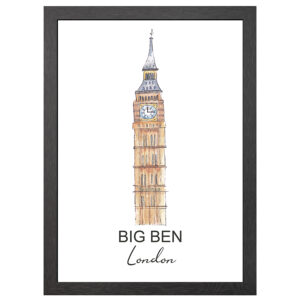 Big Ben London Poster Im A2-Rahmen