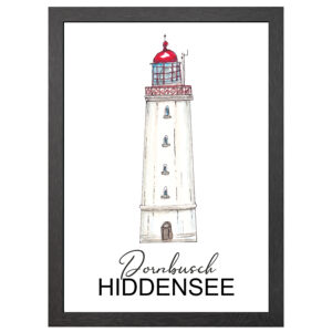 A2 Lighthouse Hiddensee Poster Im Rahmen