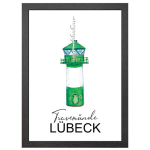 A2 Lighthouse Travemunde Poster Im Rahmen