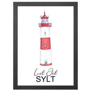 A2 Lighthouse Sylt Poster Im Rahmen